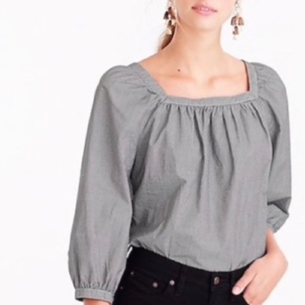 J. Crew Penny Top in Black & White Gingham